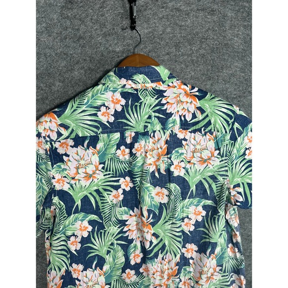 Chubbies Mens Short Sleeve Hawaiian Floral Shirt Navy Orange Green Size Small - Picture 6 of 14